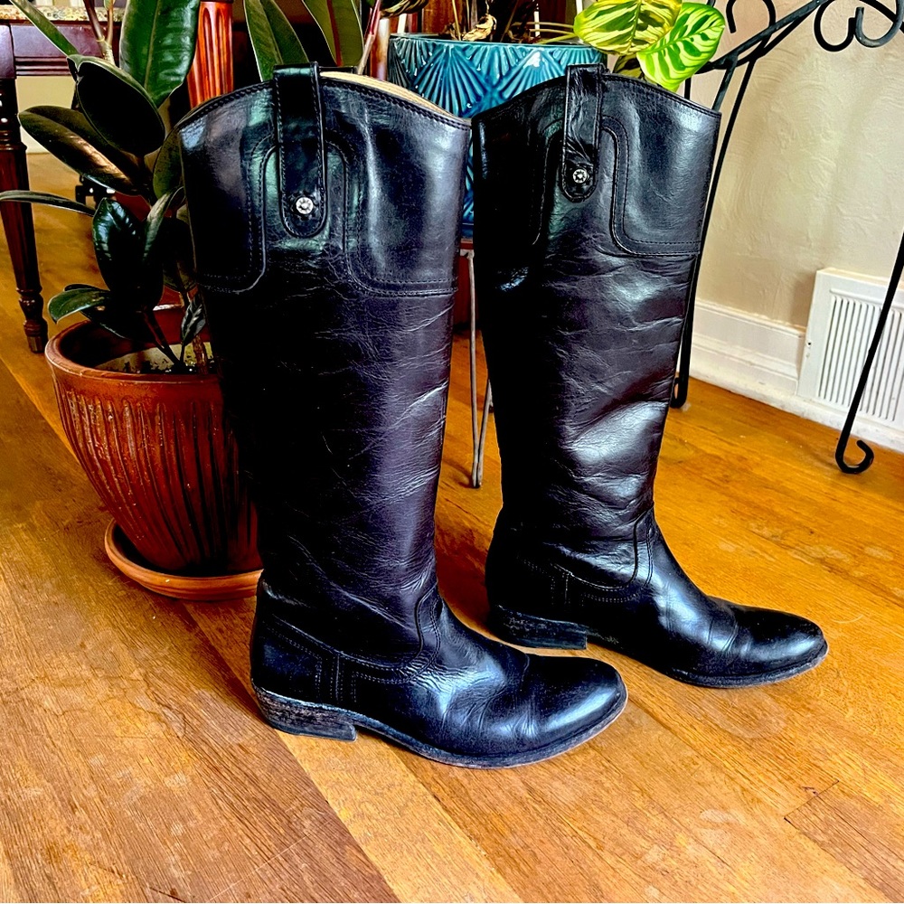 Frye Melissa black riding boots size 6.5